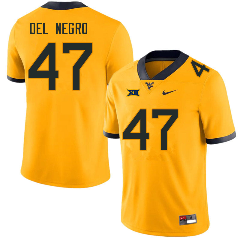 Men #47 Anthony Del Negro West Virginia Mountaineers College Football Jerseys Sale-Gold